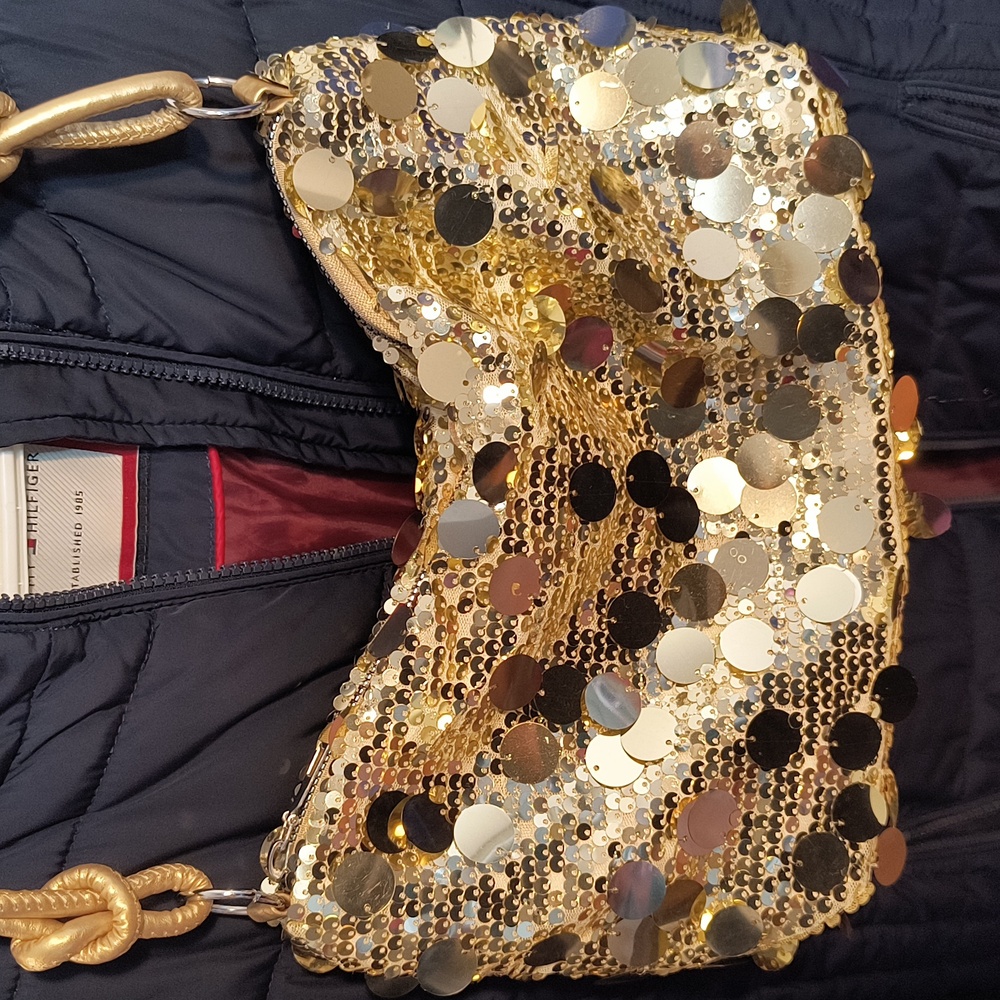 Disco Vibes Sequin Purse Dusty Gold